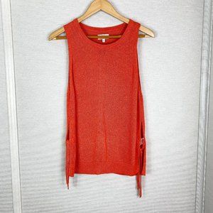 Lucky Brand orange knit side tie tank top!